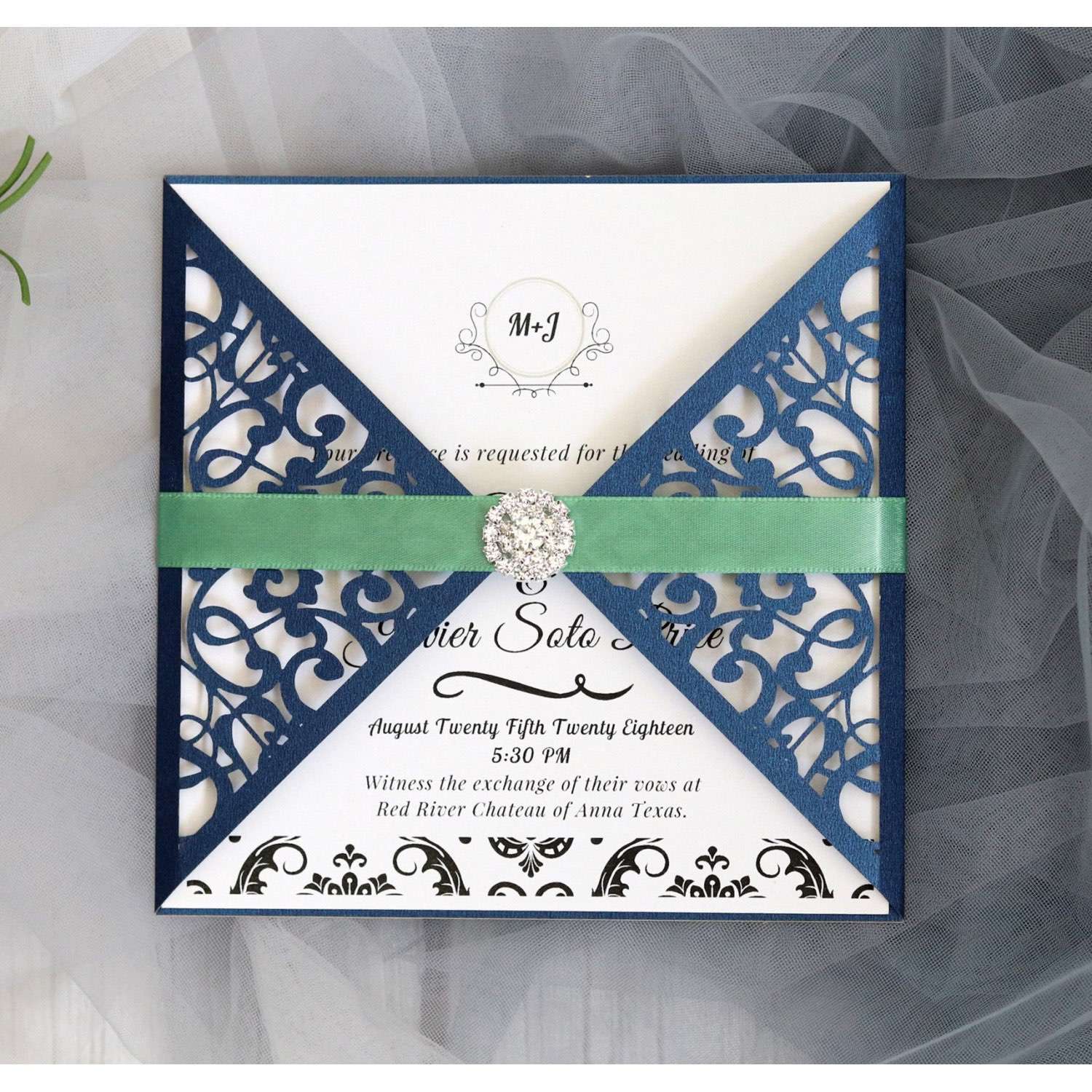 Square Wedding Invitations Holiday Greeting Card
